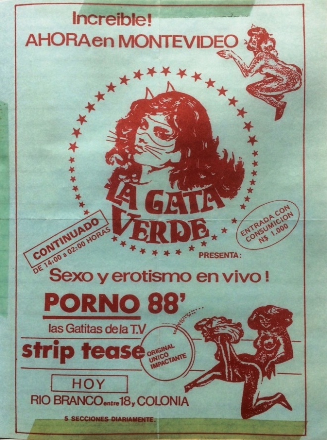 Flyer from the nightclub, Montevideo June 1988