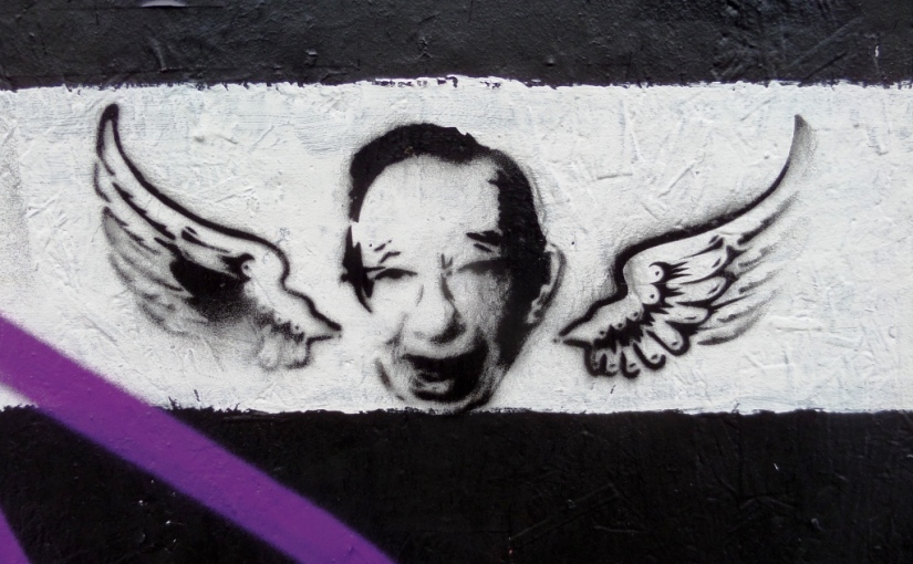 Anonymous stencil, DJ Derek, Cheltenham Road, Bristol, April 2016