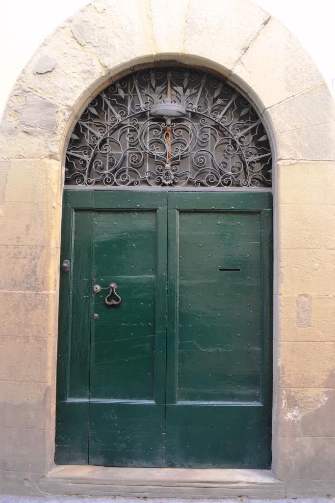 Green double door, Citta di Castello, Umbria, Italy