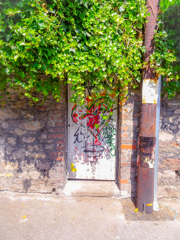 Back yard gate with graffiti, Montpelier, Bristol, May 2020