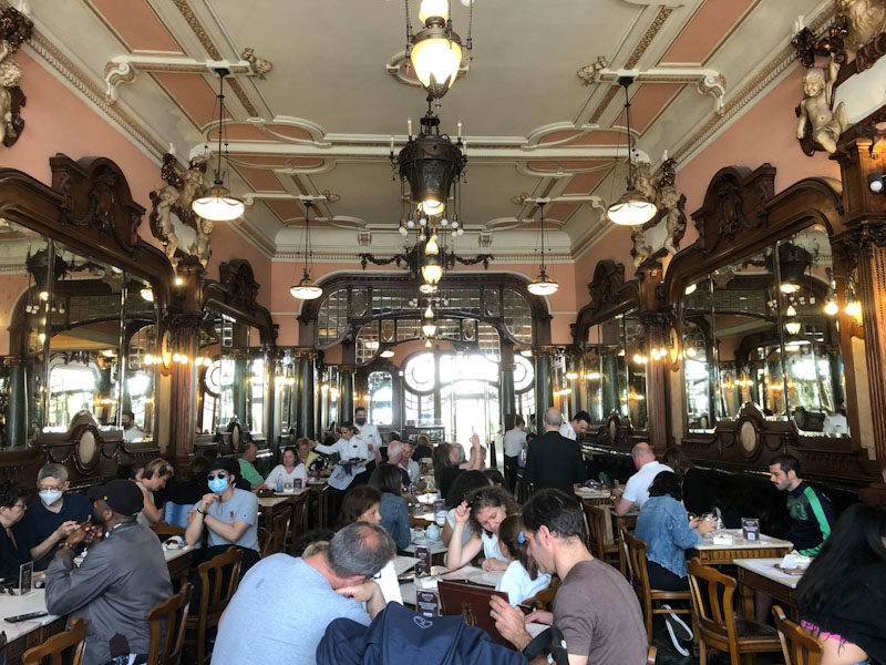 Majestic Cafe interior, Porto, Portugal, June 2022