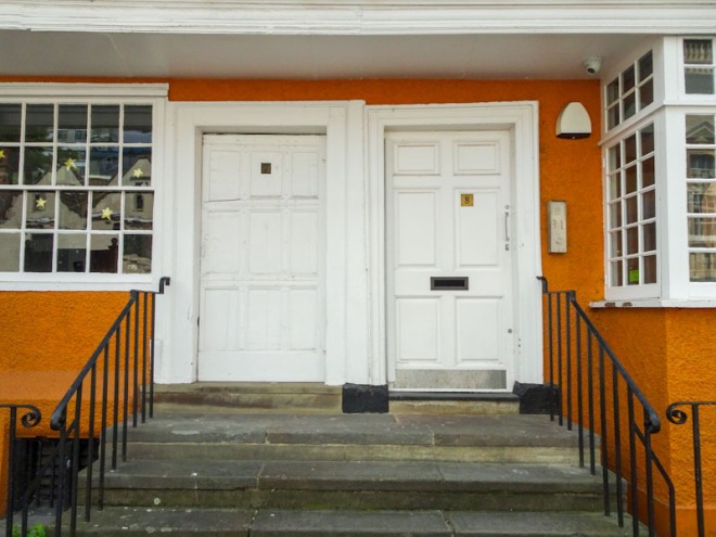 A pair of doors in King Street, Bristol, August 2019