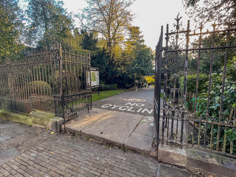 The gates to Waterlow Park where I spent many happy moments, Highgate, London, November 2023