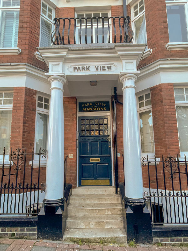 Park View blue door, Highgate, London, November 2023